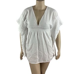 Seaspice Resort Wear Cotton Cover Up Dress White Size L